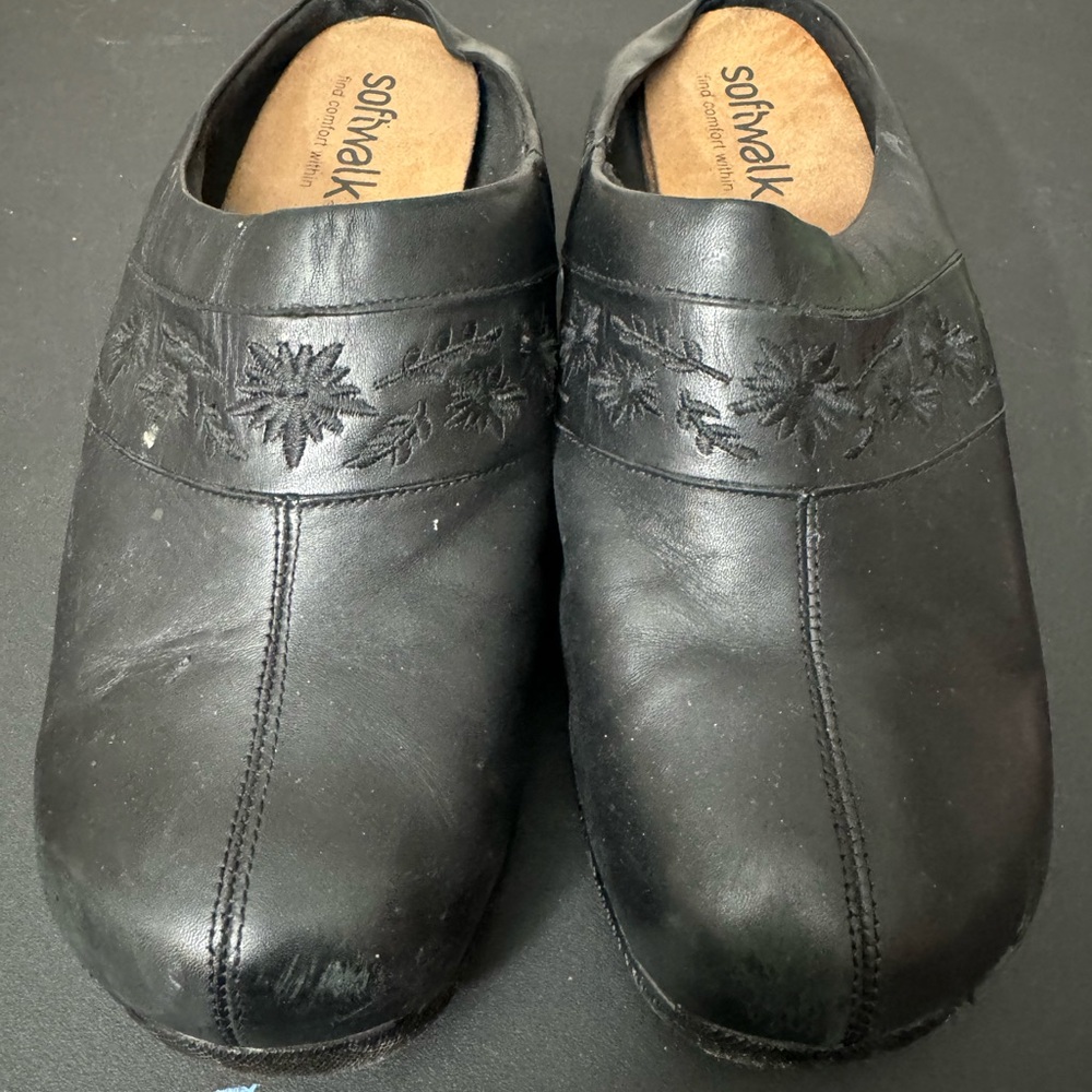 SoftWalk Men's Black Leather Shoes